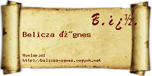 Belicza Ágnes névjegykártya